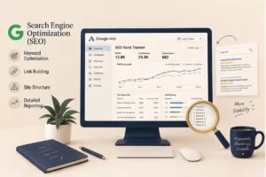 SEO strategies and search engine optimization analytics dashboard